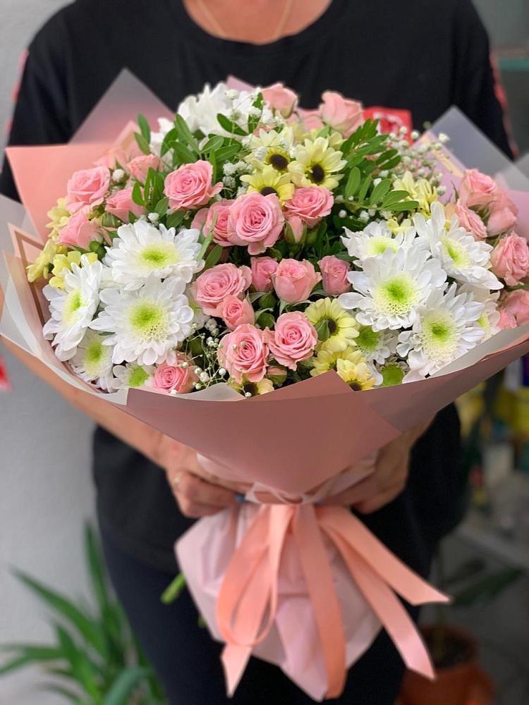 Букет цветов из: Розы и Хризантемы в Дондуковской