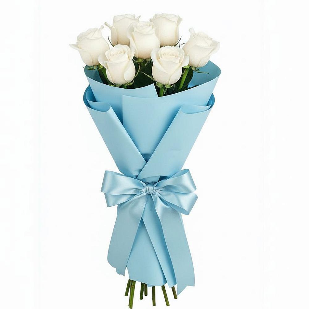 Букет 7 белых роз Проуд в Дондуковской