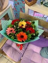 Букет цветов из:  Герберы, Хризантемы и Альстромерии #REPLACE_PRED# Дондуковской