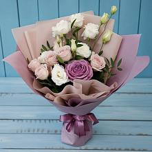 Букет цветов из:  Розы и Лизиантусы в Дондуковской