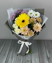 Букет цветов из:  Розы, Герберы и Хризантемы в Дондуковской