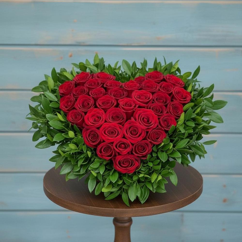 Цветочная композиция из Розы в виде сердца в Дондуковской