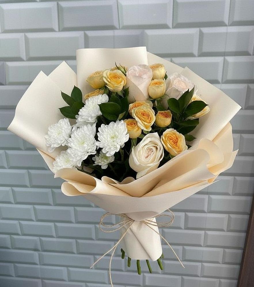 Букет цветов из: Розы и Хризантемы в Дондуковской