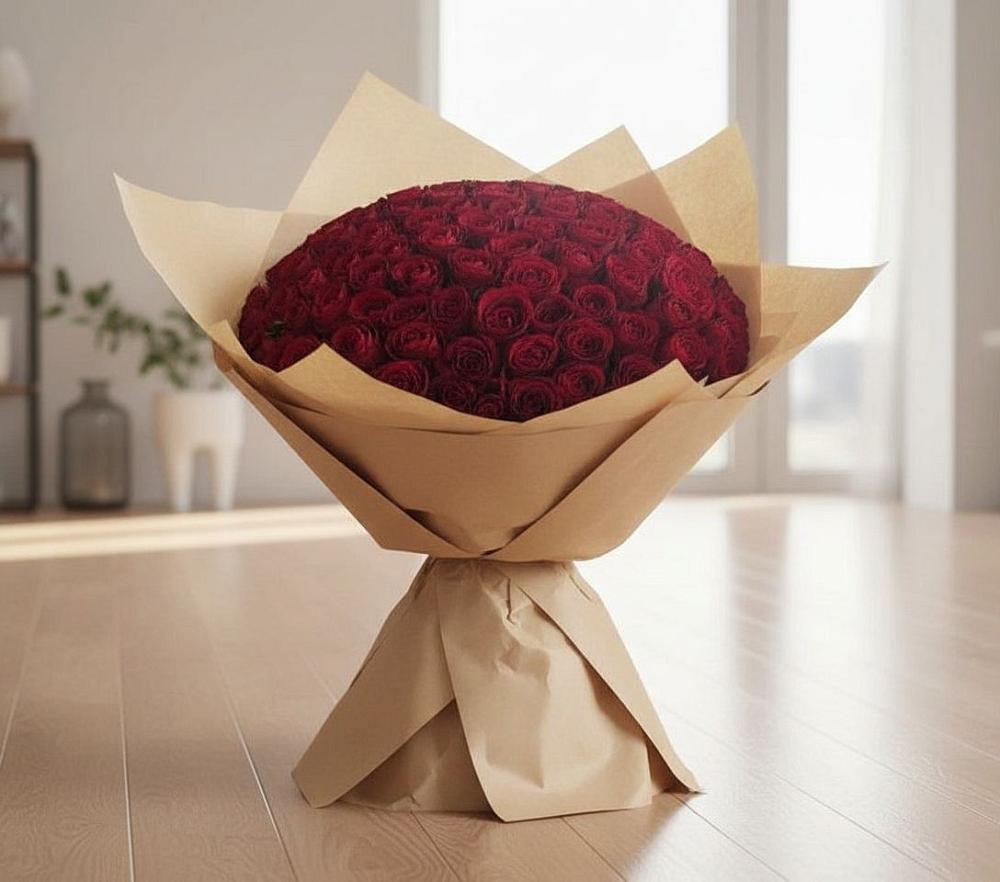 Букет 101 Красная роза в Дондуковской