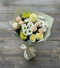 Букет цветов из:  Альстромерии, Розы и Хризантемы в Дондуковской