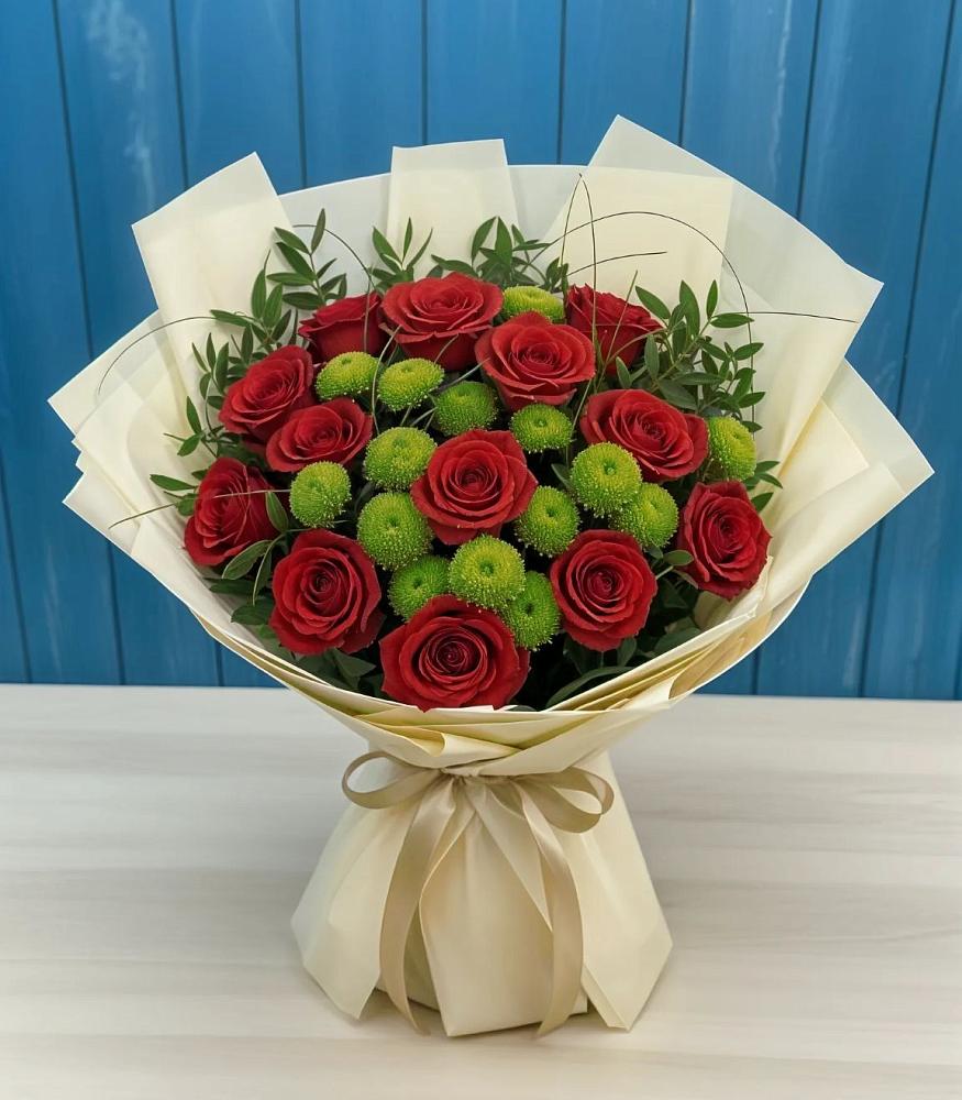 Букет цветов из: Розы и Хризантемы в Дондуковской