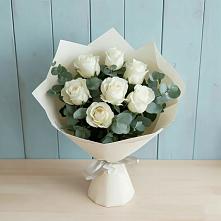 Букет Белые розы в Эвкалипте #REPLACE_PRED# Дондуковской