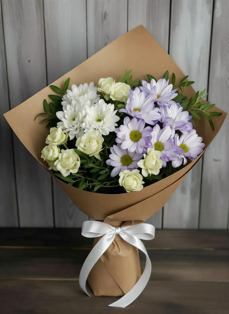 Букет цветов из: Хризантемы и Розы в Дондуковской
